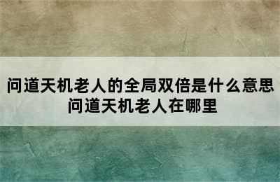 问道天机老人的全局双倍是什么意思 问道天机老人在哪里